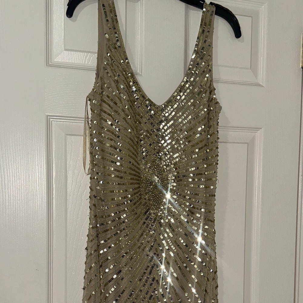 Elegant Gold Sequin evening gown